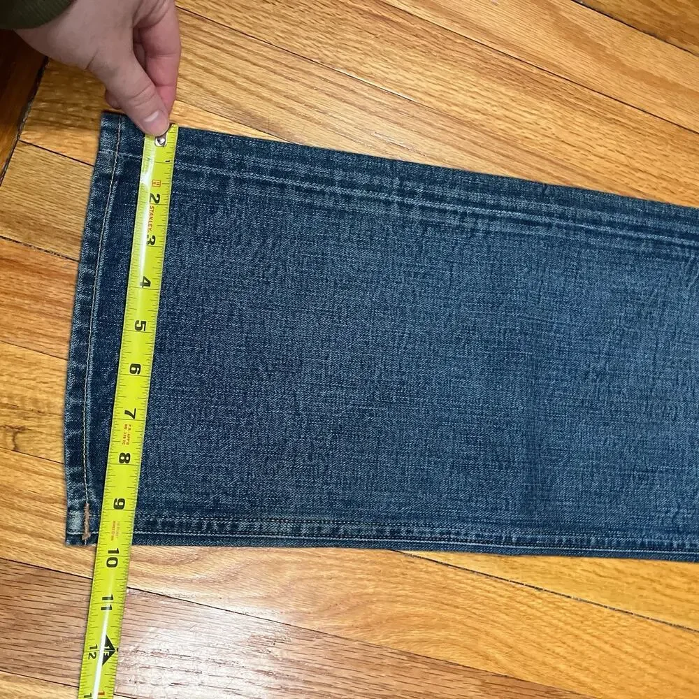 True Religion Ricky Straight Leg Jeans USA Made Mens 38Tag Sz 40x34 Flap Pockets